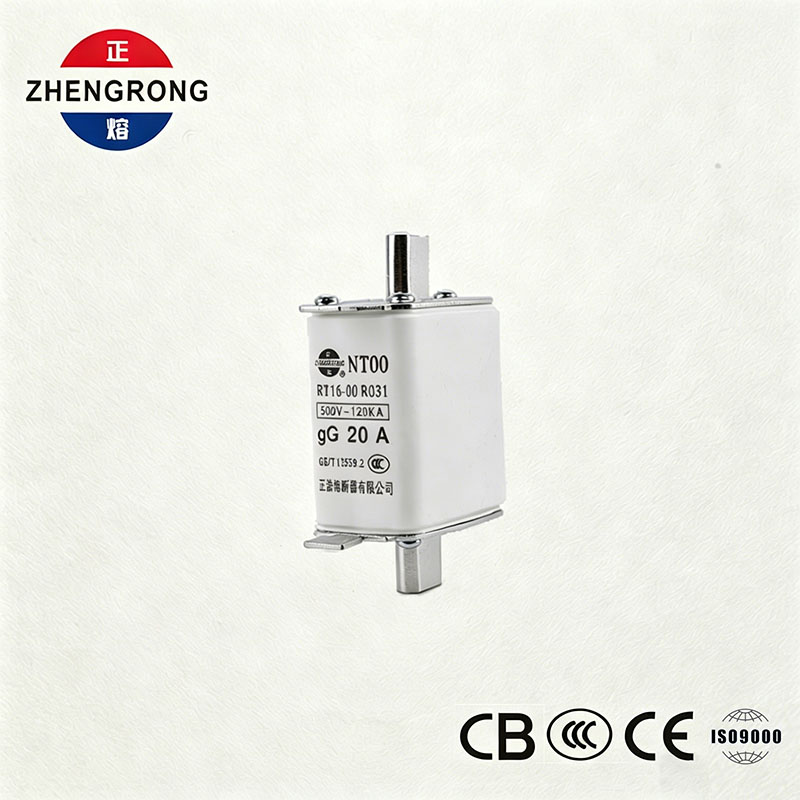 उच्च ब्रेकिंग क्षमता NT00 20A फ़्यूज़ - 500V 120kA सिरेमिक gG फ़्यूज़ लिंक